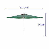 Marbueno Parasol Staal 8 Ribben D270 cm Polyester Groen Tuin, Zwembad en Terras 10188 3