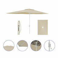 Marbueno Parasol Staal 6 Ribben D200x300 cm Polyester Beige Tuin, Zwembad en Terras 10192 2