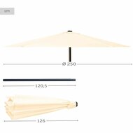 Parasol Aktive D250 Cr&egrave;me &Oslash; 250 cm 2,4 m 4