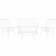 Tafelset met 3 fauteuils Home ESPRIT Wit Metaal 115 x 53 x 83 cm 1