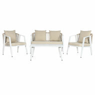 Tafelset met 3 fauteuils Home ESPRIT Wit Staal 123 x 66 x 72 cm 1