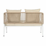 Tafelset met 3 fauteuils Home ESPRIT Wit Staal 123 x 66 x 72 cm 3