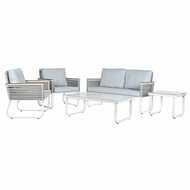 Tafelset met 3 fauteuils Home ESPRIT Grijs Staal Polycarbonaat 128 x 69 x 79 cm 1