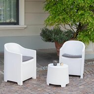 Tafelset met 2 fauteuils IPAE Progarden Luna sluc06bg Wit Tuin (3 Onderdelen) 2