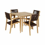 Tafel met vier stoelen DKD Home Decor 90 x 90 x 75 cm 1