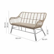 Tuinstoel Ariki 121 x 62 x 76 cm Synthetische rotan Staal Grafiet 2