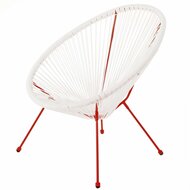 Tuinstoel Acapulco 73 x 80 x 85 cm Rood Wit Rotan 1