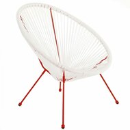 Tuinstoel Acapulco 73 x 80 x 85 cm Rood Wit Rotan 3