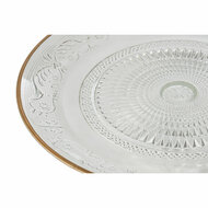 Dinerbord Home ESPRIT Transparant Gouden Kristal 29 x 29 x 9,2 cm 2