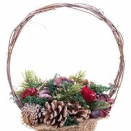 Kerstversiering Rood Multicolour Rotan Plastic Foam Ananas Mand 21 x 21 x 30 cm 4