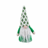 Kerstversiering Wit Groen Zand Weefsel Kerstman 21 cm 1