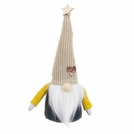 Kerstversiering Groen Beige Zand Weefsel Kerstman 20 cm 1