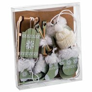 Kerstversiering Wit Groen 13 X 11 X 2 CM (10 Stuks) 1