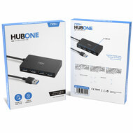 USB-HUB Nox NXLITEHUBONE Zwart 2