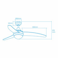 Plafondventilator met licht EDM 33803 Egeo Wit 60 W 7