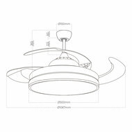 Plafondventilator met licht EDM 33827 Ross Wit 35 W 4100 Lm 2190 Lm Intrekbaar 6