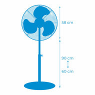 Staande ventilator EDM 33528 Mat zwart 80 W &Oslash; 50 cm industrial 3