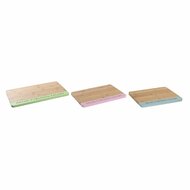 Snijplank DKD Home Decor Blauw Groen Roze Bamboe 33,5 x 22,4 x 1,2 cm 1