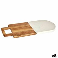 Snijplank Wit Marmer Acacia 18 x 1,5 x 38 cm (8 Stuks) 1