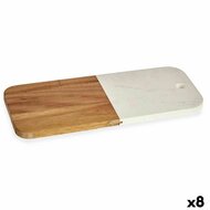 Snijplank Wit Marmer Acacia 18 x 1,5 x 38 cm (8 Stuks) 1