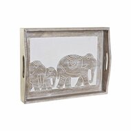 Snackdienblad DKD Home Decor Getailleerd 40,5 x 30,5 x 7 cm Olifant Bruin Indiaas 2