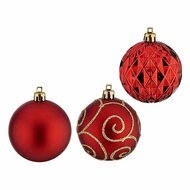 Kerstballen PVC &Oslash; 6 cm 6 Stuks Rood Plastic 1