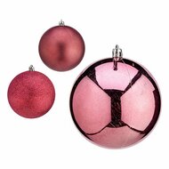 Kerstballen &Oslash; 10 cm 6 Stuks Roze Plastic 1