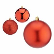 Kerstballen &Oslash; 10 cm 6 Stuks Rood Plastic 1