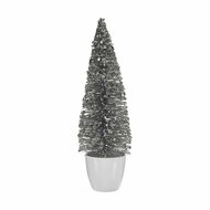 Kerstboom Medium 10 x 33 x 10 cm Zilverkleurig Wit Plastic 1