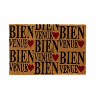 Deurmat COEURS Bruin Zwart Rood PVC Kokosvezel 60 x 40 x 1,5 cm 1