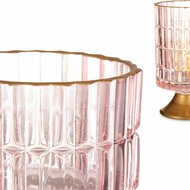 Led-lantaarn Strepen Roze Gouden Glas (10,7 x 18 x 10,7 cm) 2