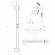 Douchekolom Rousseau Roestvrij staal 2 m 3 Posities 60 cm 4