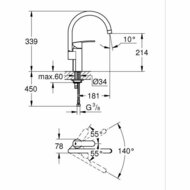 Keukenkraan Grohe Wave Cosmopolitan - 32449001 C-vorm Metaal 3