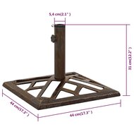 Parasolvoet 44x44x31 cm gietijzer bronskleurig 7