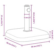 Parasolvoet voor stokken van &Oslash;32/35/38 mm 11 kg vierkant 9