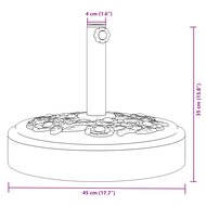 Parasolvoet voor stokken van &Oslash;38 / 48 mm 25 kg rond 8