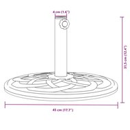 Parasolvoet voor stok van &Oslash;38 / 48 mm 12 kg rond 8