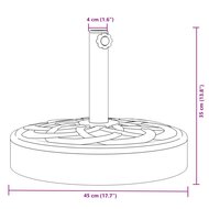 Parasolvoet voor stokken van &Oslash;38 / 48 mm 25 kg rond 8