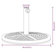 Parasolvoet voor stok van &Oslash;38 / 48 mm 12 kg rond 8