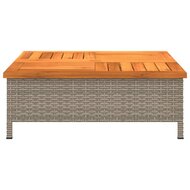 Parasolvoetbedekking 70x70x25 cm poly rattan acaciahout grijs 5