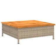 Parasolvoetbedekking 70x70x25 cm poly rattan acaciahout beige 2