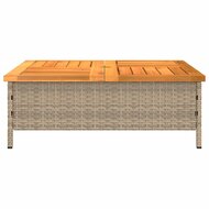 Parasolvoetbedekking 70x70x25 cm poly rattan acaciahout beige 6