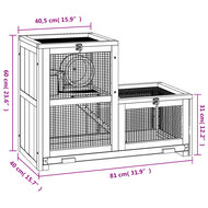 Hamsterkooi 81x40x60 cm massief vurenhout 9