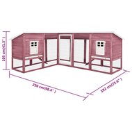 Konijnenhok voor buiten met ren massief vurenhout mokka en wit 9