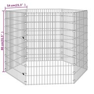 Dierenverblijf 6 panelen 54x80 cm gegalvaniseerd ijzer 8