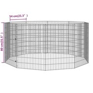 Dierenverblijf 10 panelen 54x80 cm gegalvaniseerd ijzer 8