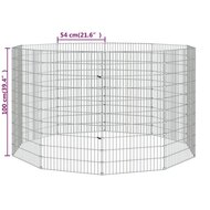 Dierenverblijf 10 panelen 54x100 cm gegalvaniseerd ijzer 8