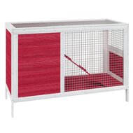 Konijnenhok 103x44x69,5 cm massief grenenhout rood 2