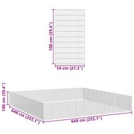 Dierenverblijf 48 panelen 54x100 cm gegalvaniseerd ijzer 8