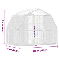 Vogelkooi met deur gegalvaniseerd staal zilverkleurig 8